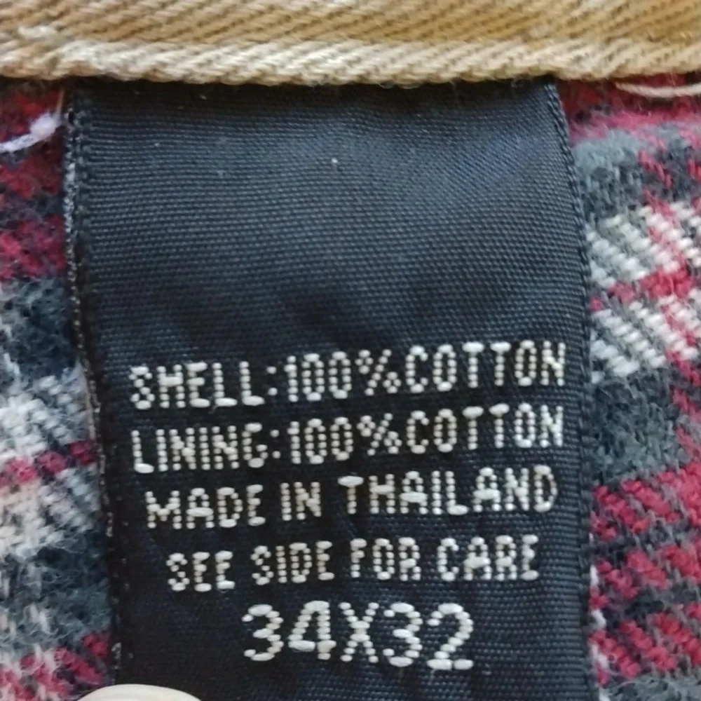 Eddie Bauer Tan/Khaki Cotton Flannel Lined Pants 34 - 30.5